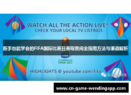 新手也能学会的FIFA国际比赛日赛程查阅全指南方法与渠道解析